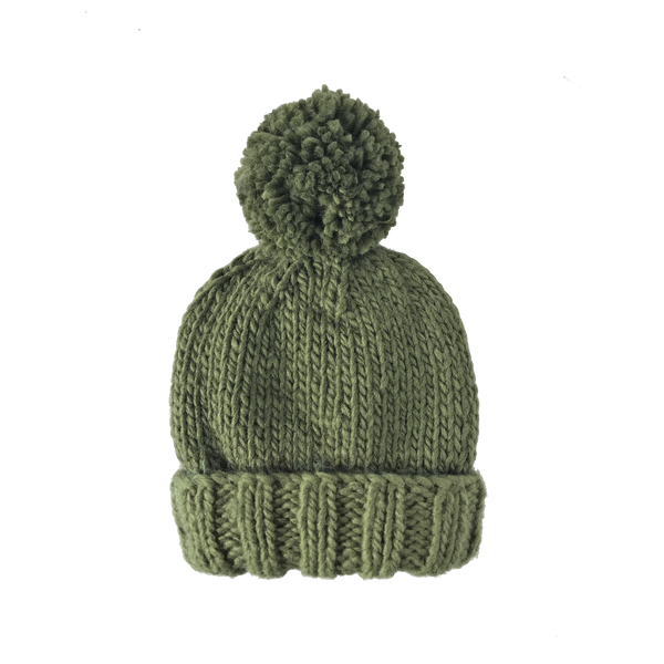 The Blueberry Hill - Classic Pom Hat, Moss | Kids & Baby Fall Christmas Holiday