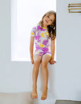 Vaenait Baby - Tie Dyeing Gold Purple Short Sleeve PJs