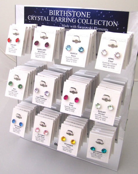 Silver Deer Crystal -Crystal Birthstone Earring