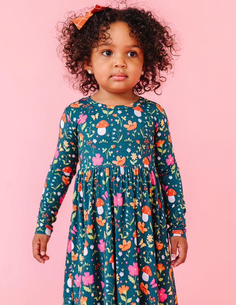 Bird & Bean® - Kids Long Sleeved Bamboo Dress - Sylva