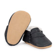BirdRock Baby - Sherpa Baby Leather Moccasins - Black and Tan