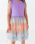 Bird & Bean® - Kids Bamboo + Tulle Dress - Astra Rainbow Twinkle 