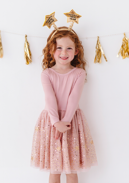Bird & Bean® - Kids Star Dress - Girls Tulle Twinkle Holiday Dress - Stella