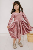 Ollie Jay - Gwendolyn Dress in Tea Rose Crushed Velvet