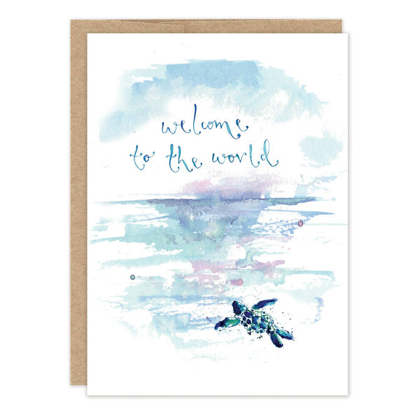 Biely & Shoaf - Turtle Welcome To The Word Baby Card