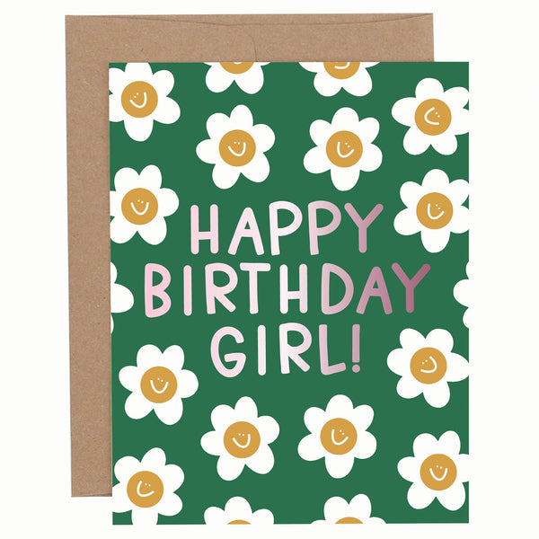 Pippi Post - Happy Birthday Girl Floral Greeting Card