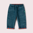 Little Green Radicals - Calm Sea Check Reversible Pull On Trousers