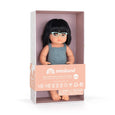 Miniland - Doll Asian Girl Glasses 15” Lead color rompers