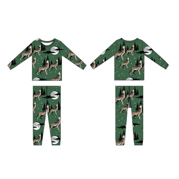 Sweet Bamboo - Big Kid Pajama - Wolves Print