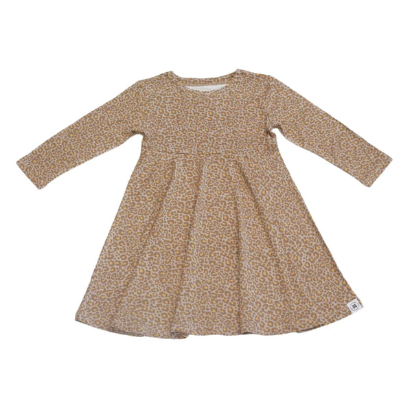 Sweet Bamboo - Swirly Girl Dress - Brown Leopard Print
