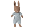 Maileg - Rabbit, micro - Brown - Blue Knitted Suit