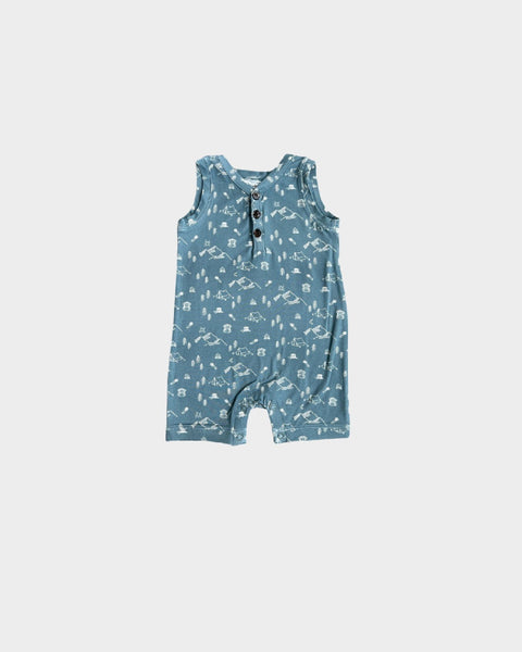 Babysprouts - Sleeveless Romper in Camp Night