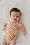 BabySprout -Butterscotch Checkered Groovy Bodysuit