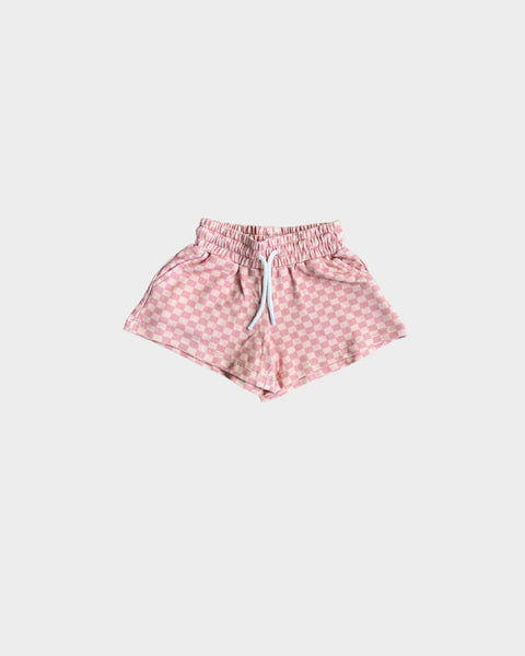 Babysprouts - Terry Shorts in Pink Lemonade Check