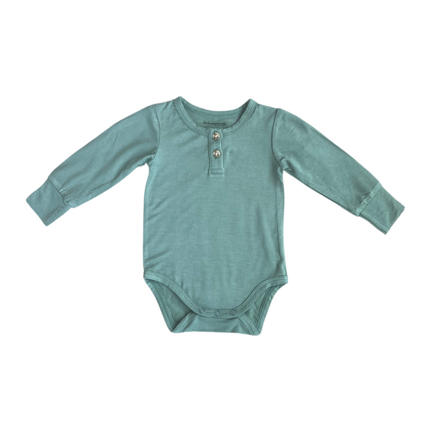 BabySprout - Long Bamboo Sleeve Henley Bodysuit in Fern