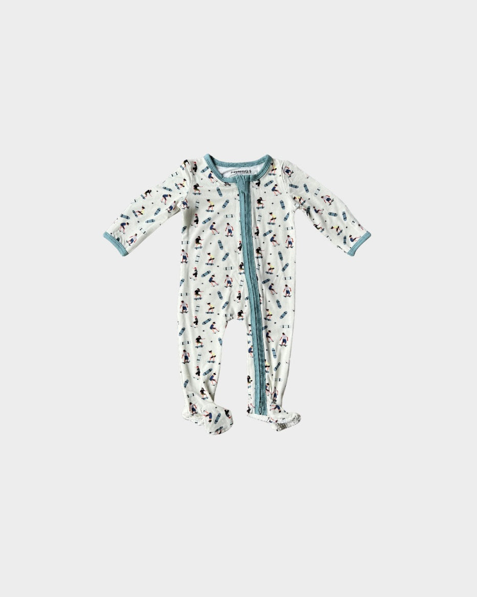 Babysprouts - Bamboo Footie Romper in Skate