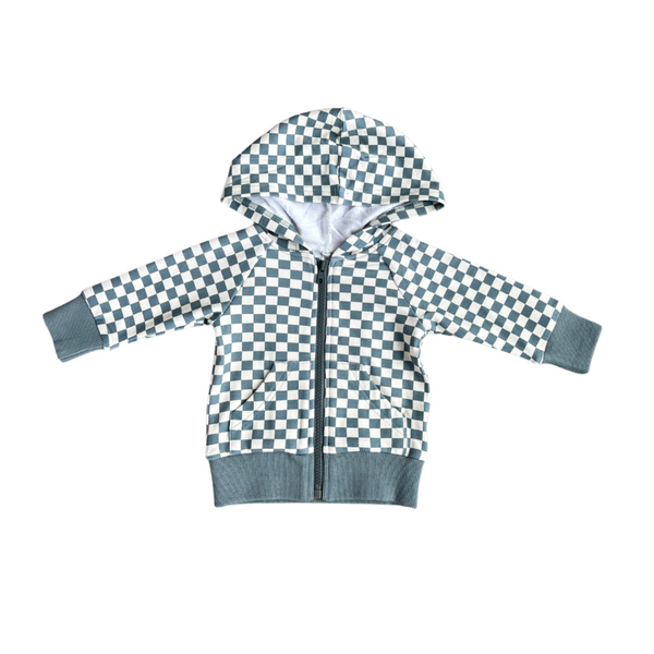 Babysprouts - Hooded Jacket in Checkered Storm