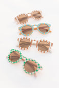 Space 46 - Retro Groovy Toddler Kids Sunglasses - Teal Check