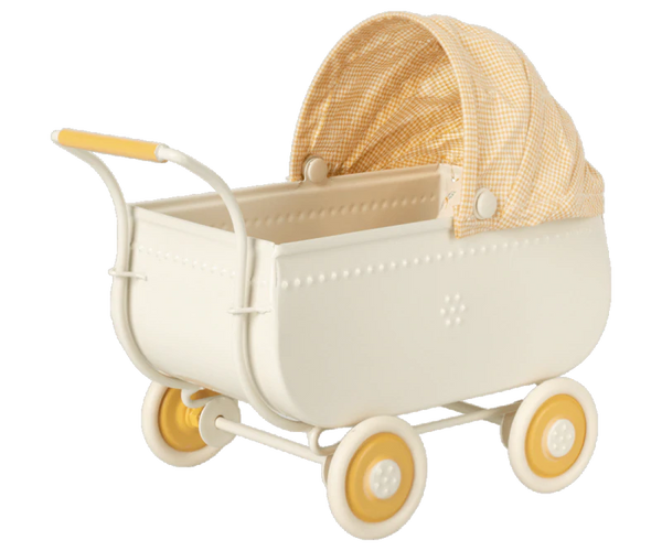 Maileg - Pram, Micro - Yellow - Two Little Birds Boutique
