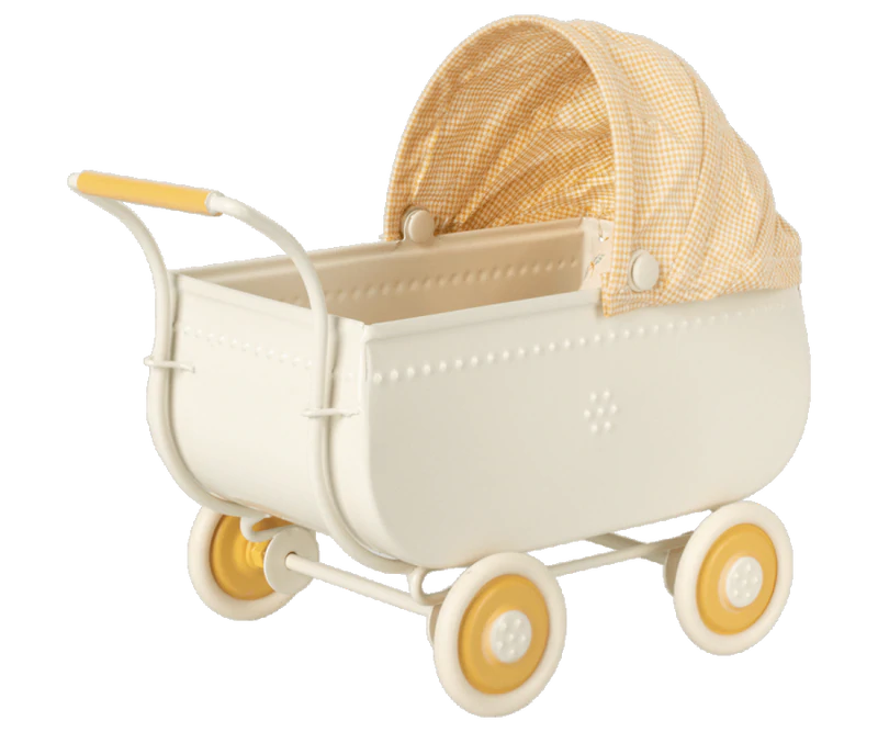 Maileg - Pram, Micro - Yellow - Two Little Birds Boutique