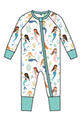 Bird & Bean® - Baby Bamboo Pajamas - Bamboo Romper  - Magic Mermaids