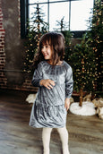 City Mouse - Velour Tiered Dress- Stillwater