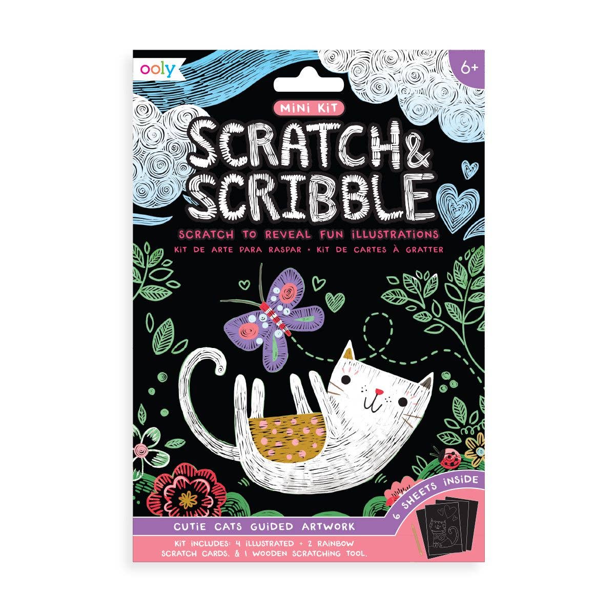 OOLY - Mini Scratch & Scribble Art Kit: Cutie Cats