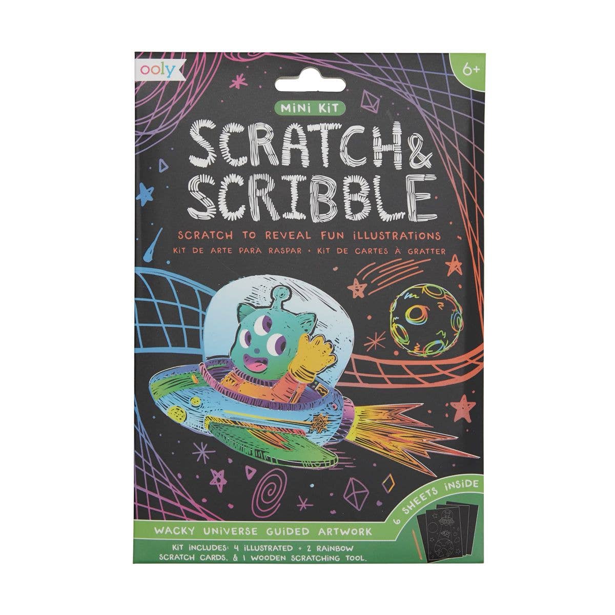OOLY - Mini Scratch & Scribble Art Kit: Wacky Universe - Two Little Birds Boutique