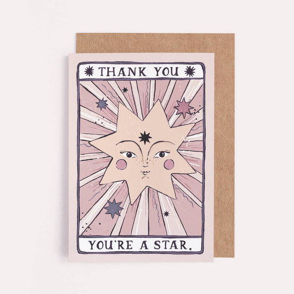 Sister Paper Co. - You're a Star Thank You Card | Thanks | Tarot Card - Two Little Birds Boutique