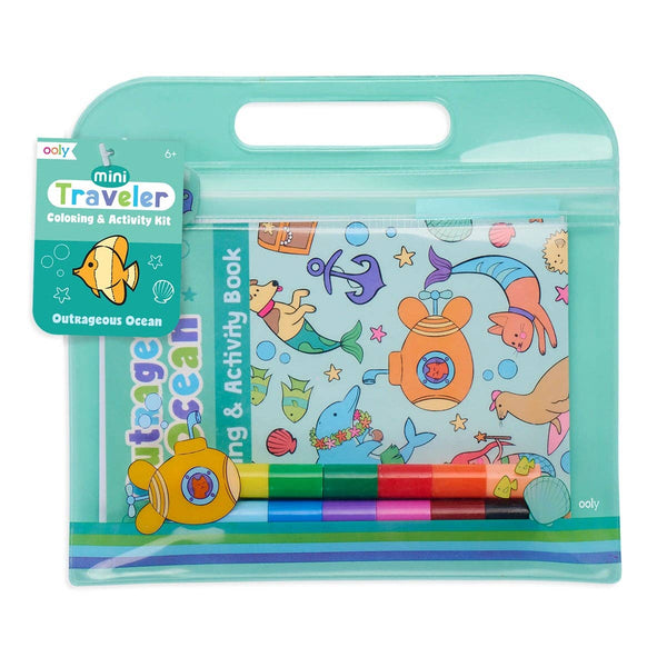 OOLY - Mini Traveler Coloring & Activity Kit - Outrageous Ocean