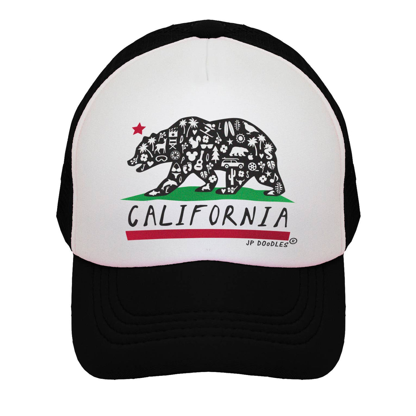 JP Doodles - California State Flag Kids Trucker Hat