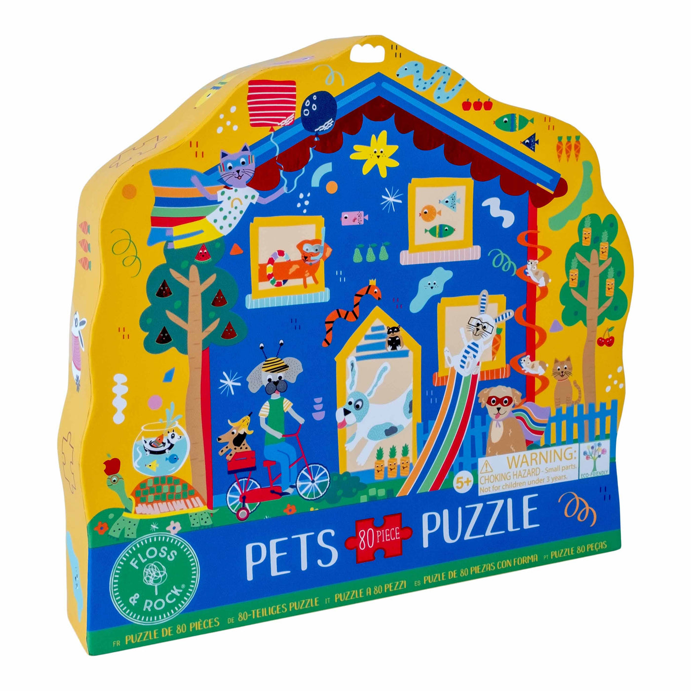 Floss and Rock - Pets 80pc "Pet House" Shaped Jigsaw with Shaped Box
