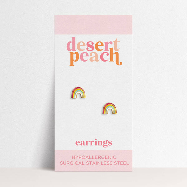 Desert Peach - Rainbow Stud Earrings