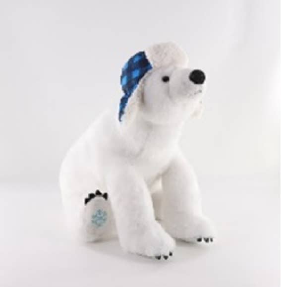 Holiday Polar Bear Blue Trapper Hat 16" (40cm)