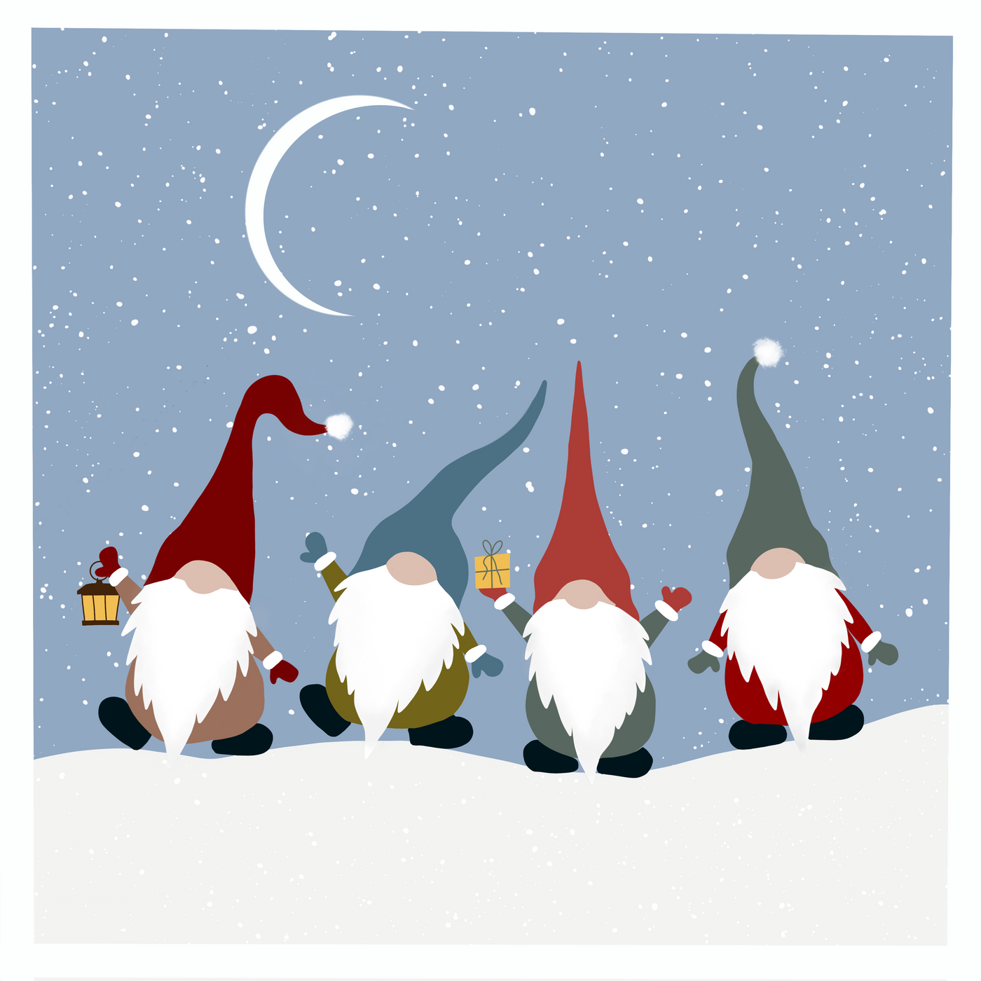 Savannah and James Co - Christmas Gnomes White, Vinyl Sticker, 3x3 in - Two Little Birds Boutique
