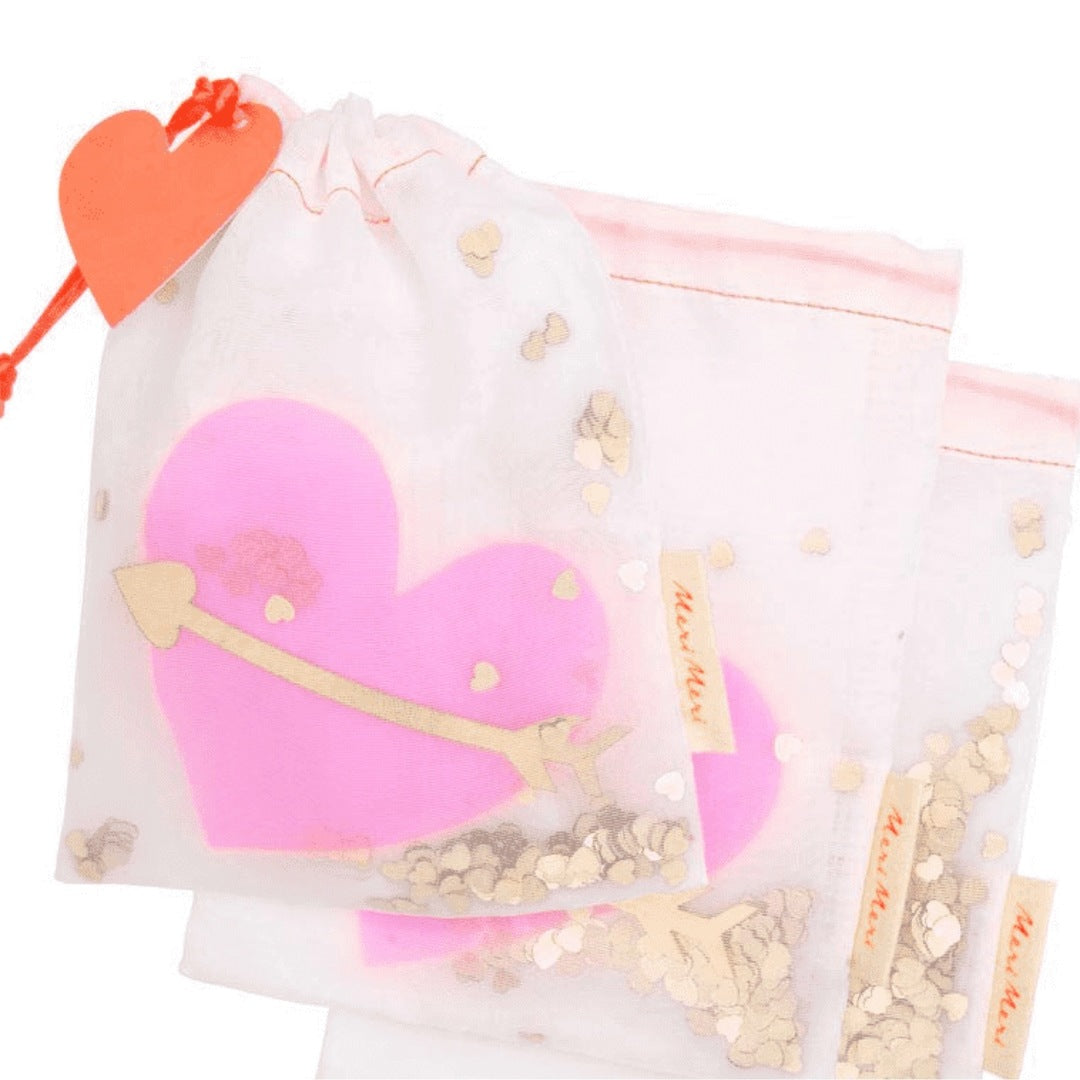 Meri meri - 3 heart shaker gift bags - Two Little Birds Boutique