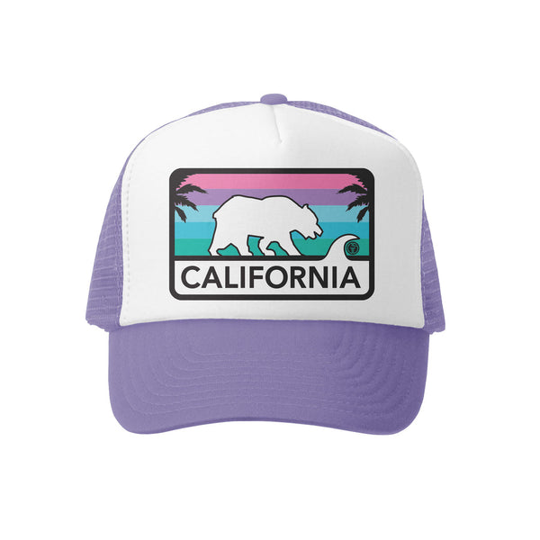 Grom Squad - California Lic Plate Trucker Hat Lavender - Two Little Birds Boutique