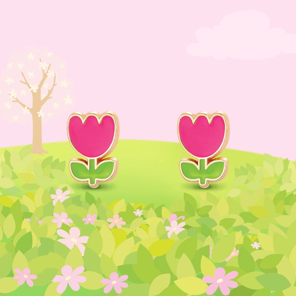 Girl Nation - Tiny Tulip Cutie Stud Earrings - Two Little Birds Boutique