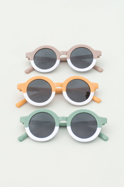 Space 46 Wholesale - Kids Toddler 2 Tone Round Sunglasses