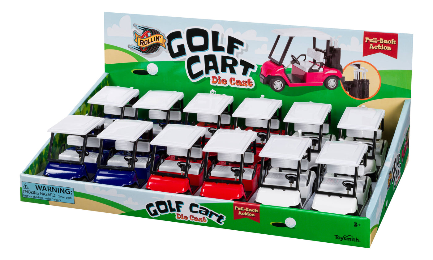 Toysmith - Toysmith Pull-Back Golf Cart-Toy Car, Die Cast