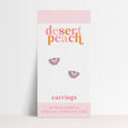 Desert Peach - Silver Butterfly Stud Earrings