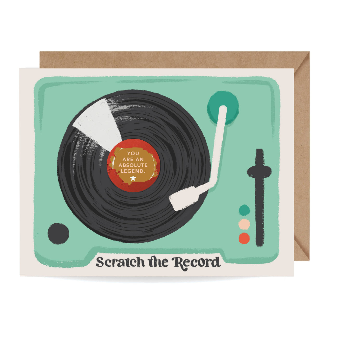 Inklings Paperie - Scratch-off Record Player Birthday Card