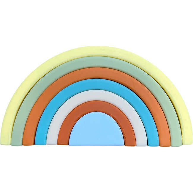 Three Hearts Modern Teething Accessories - Rainbow Stacker - Two Little Birds Boutique